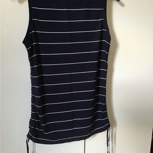 Navy top white strap.